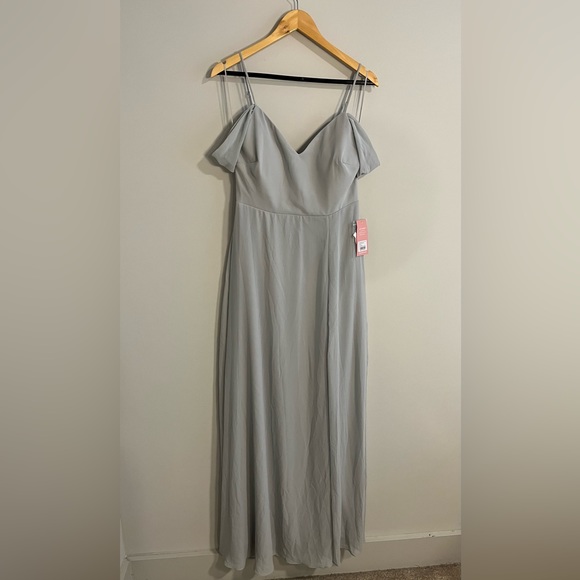 *NWT* Birdy Grey Devin Convertible Dress With Slit in Chiffon Dove Gray M - Picture 5 of 13